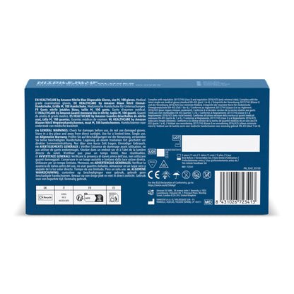 by Amazon Guantes Desechables de Nitrilo Azules, sin Polvo, sin Látex, Talla M, Paquete de 100