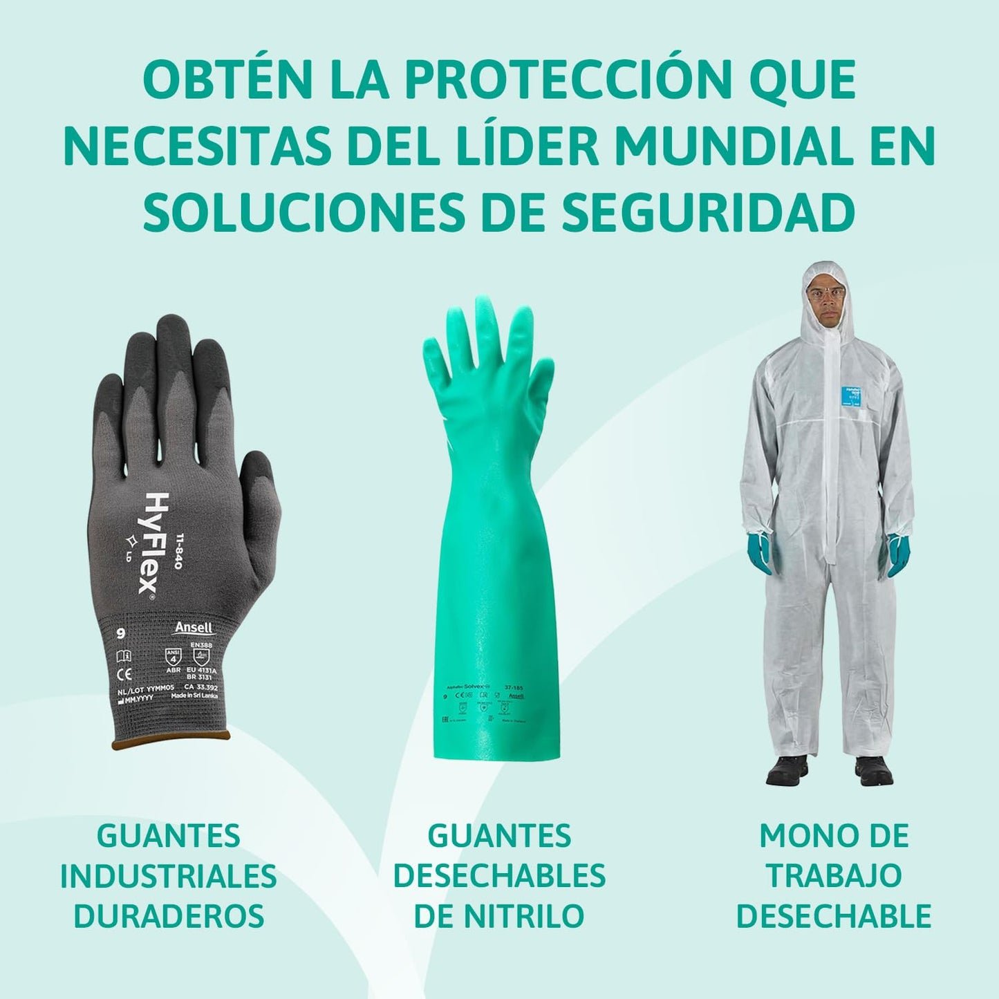 Ansell MicroFlex 63-864 Guantes Desechables Sin Polvo, Dedos Texturizados y Reforzados, Protección Mecánica, Seguridad Alimentaria, Látex de Caucho Natural, Blanco, Talla L (100 Guantes)