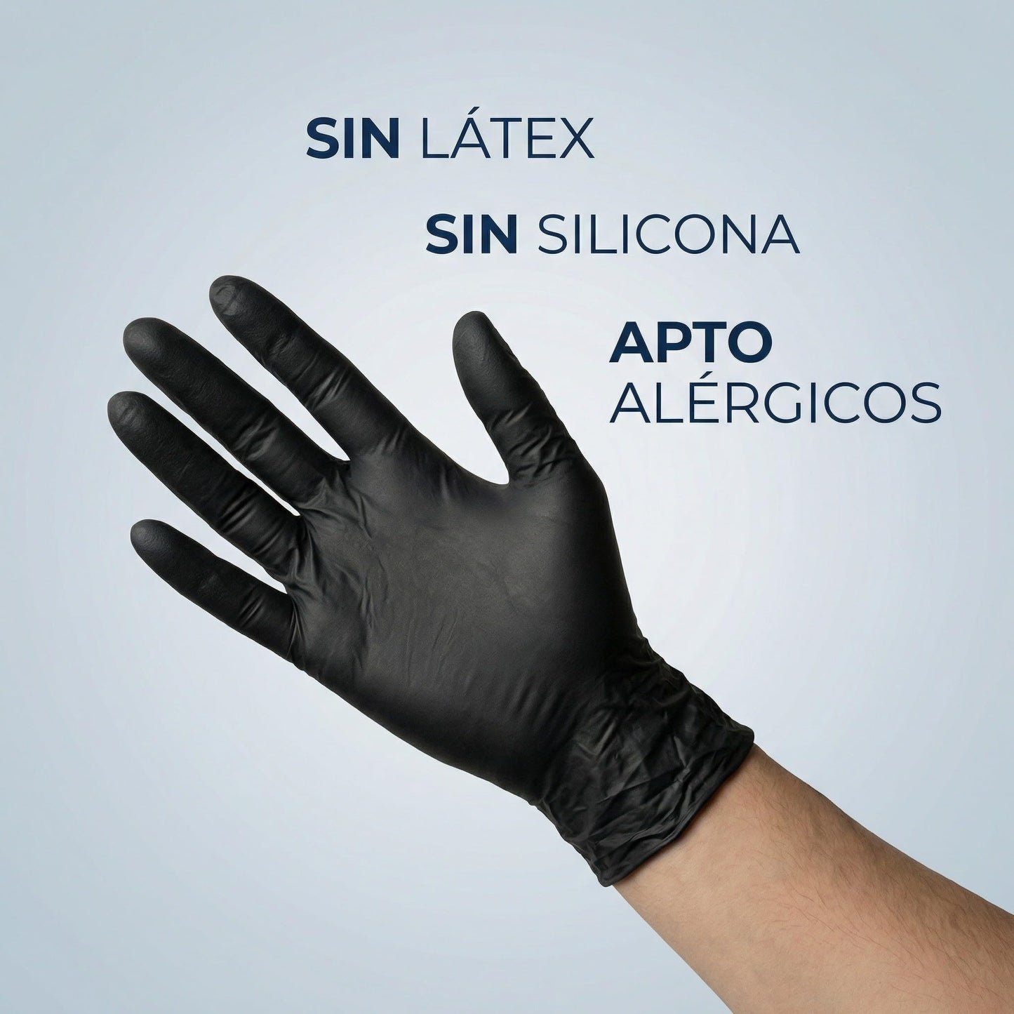 KMINA Guantes Nitrilo Talla M (100 Guantes), Desechables, Sin Polvo, Libre de Latex, Negro